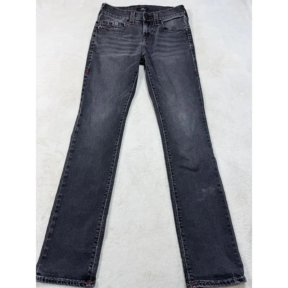 True Religion Ricky Super T Relaxed Straight Jeans Mens SZ 28 Black Denim Y2K